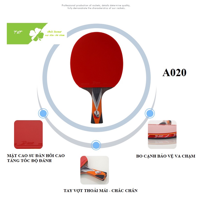 Vợt bóng bàn DHF DOUBLEHAPPY 6 sao A020   thể thao chuyên nghiệp