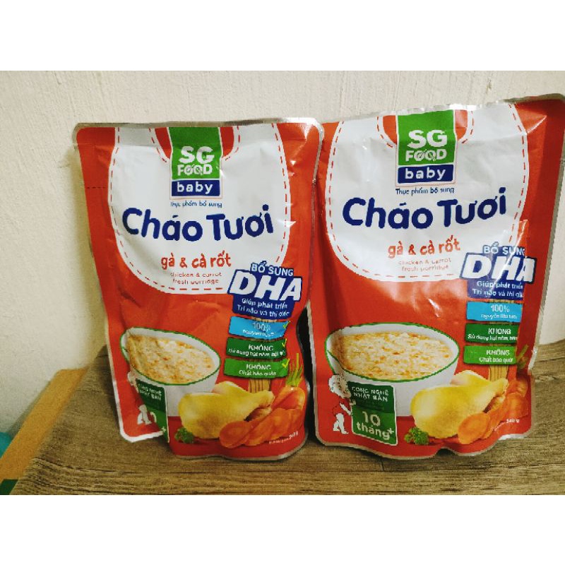 CHÁO TƯƠI BABY SG FOOD GÓI  240g CÁC VỊ DÀNH CHO BÉ TỪ 10 THÁNG +