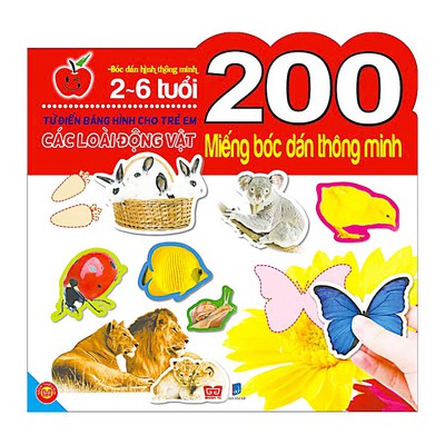 Sách - 200 Miếng bóc dán thông minh 2-6 tuổi - Các loài động vật [Tái bản 2018] | WebRaoVat - webraovat.net.vn