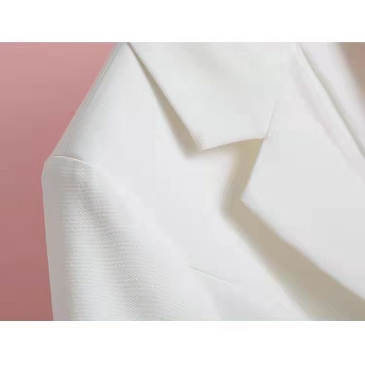 Áo Khoác Vest Nữ Màu Trắng Dáng Ôm Không Sắt Thời Trang