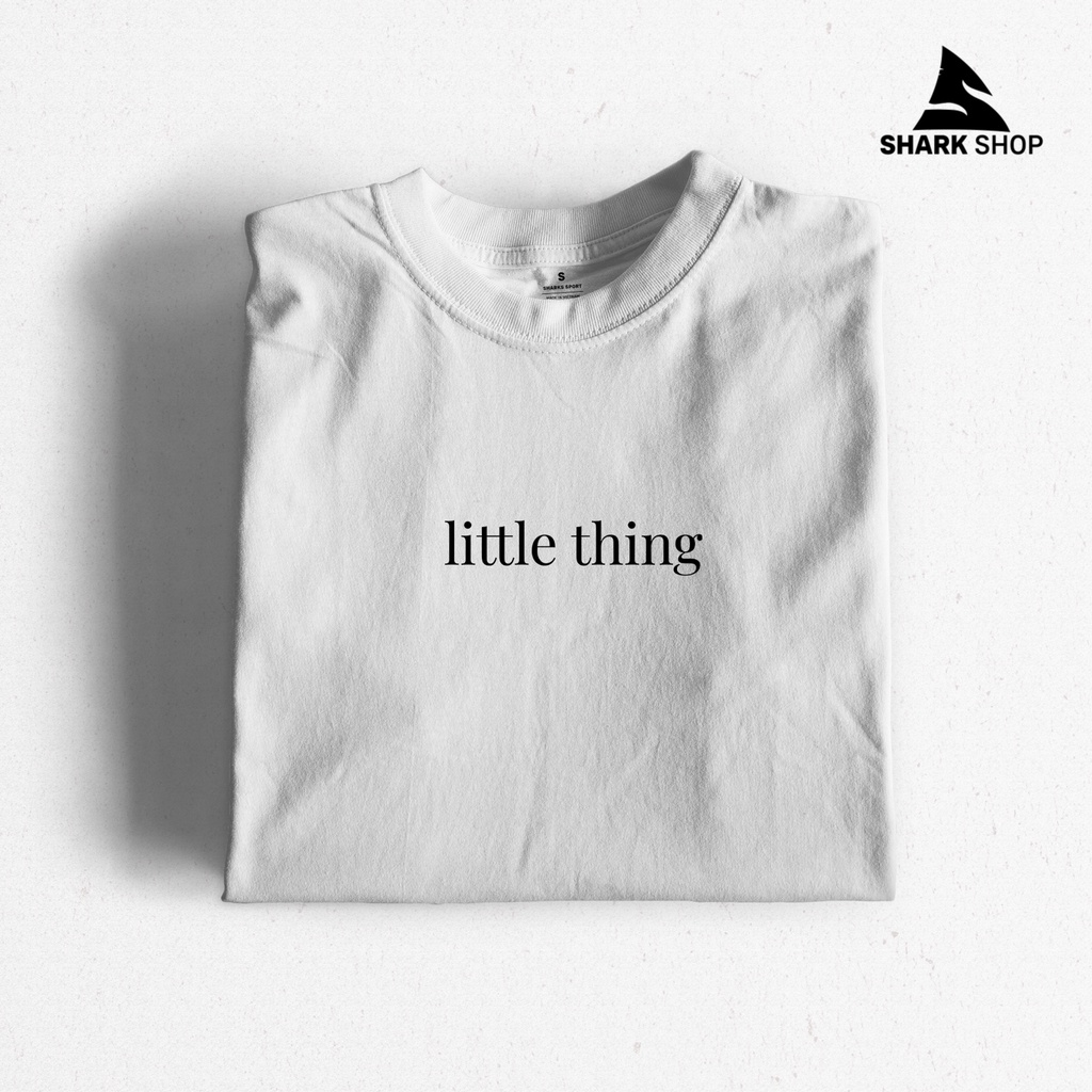 Áo Phông Basic Cotton LITTLE THING |SHARK SHOP| Nam Nữ Unisex Tay Lỡ Form Rộng Dày Cổ Tròn