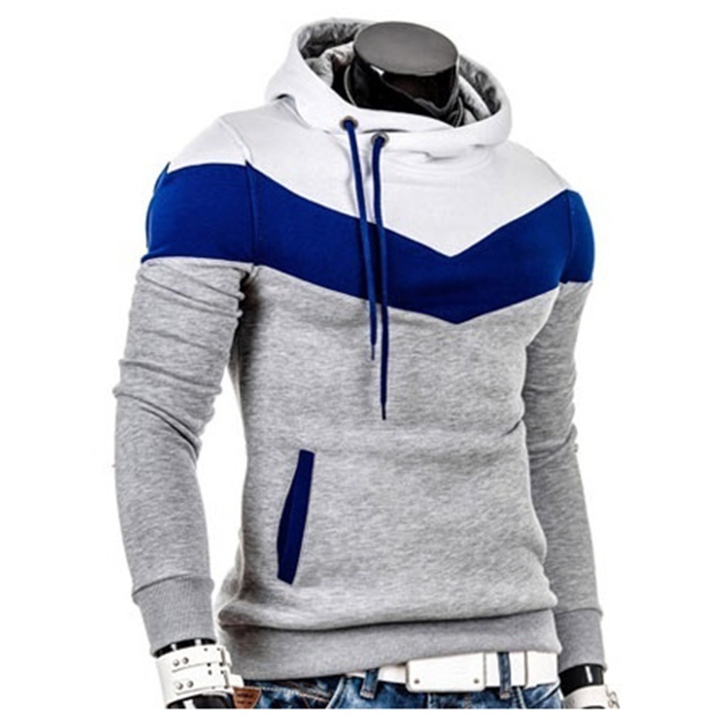 Mới Áo Hoodies Nam Dày Dặn Màu Sắc Tương Phản Thời Trang