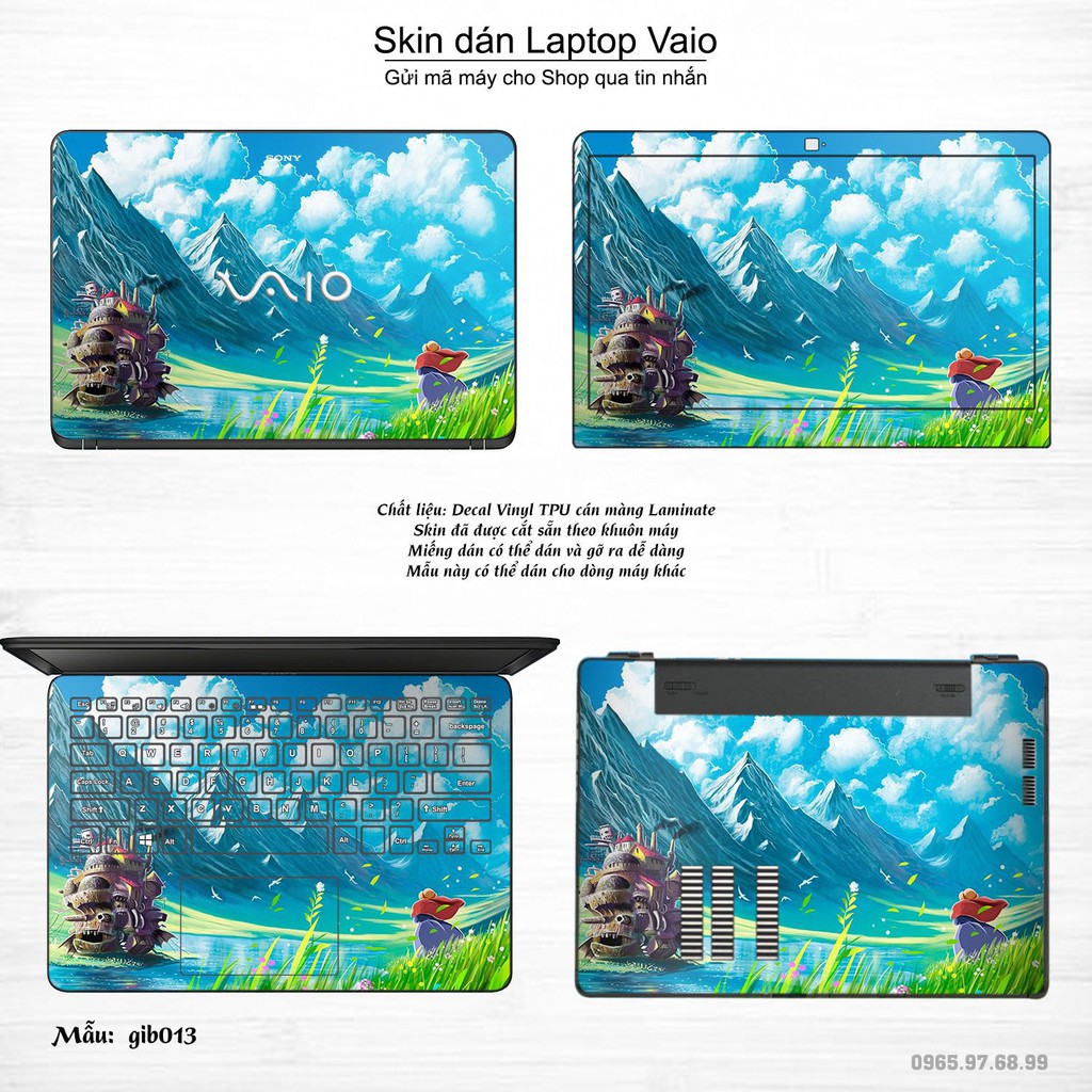 Skin dán Laptop Sony Vaio in hình Ghibli Studio (inbox mã máy cho Shop)