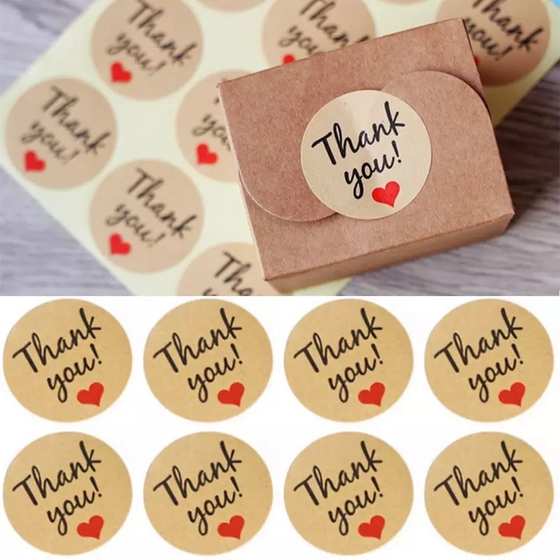 Tem dán túi bánh, hộp quà Thank You (12 tem/tờ)