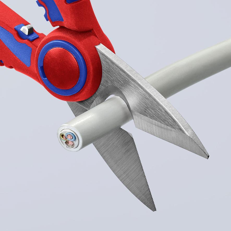 Knipex Kéo Thợ Điện 95 05 10 SB Lưỡi Cắt Bằng Inox, Cắt Ngọt Dây Điện & Bấm Cos Pin Rỗng Đến 6.0 mm² _G7tools Hà Nội