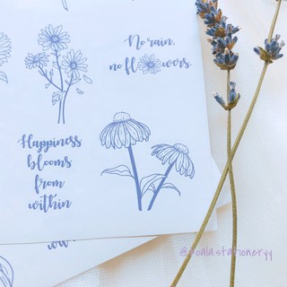 Bullet Journal Sticker - Hoa dại - Tím