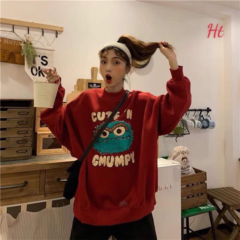 Áo swearter thú cute mặt xanh H2A