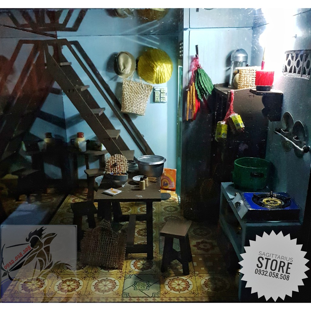 Mô Hình Gỗ " Bếp Của Mẹ "   - Hoài Niệm TX02