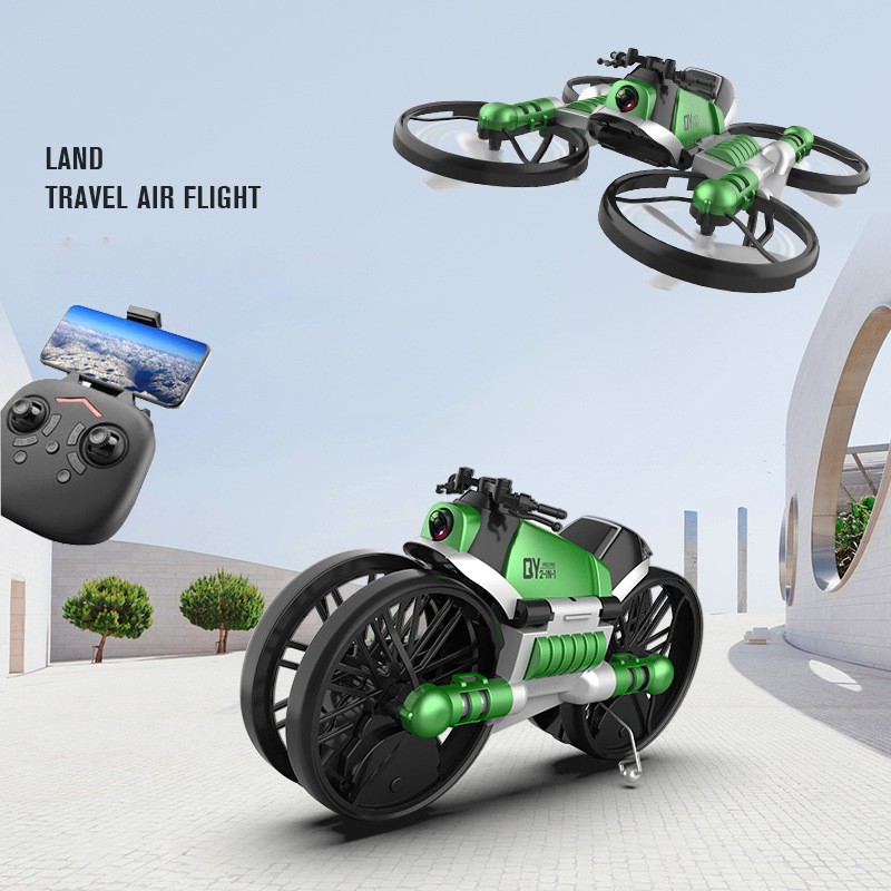 Flycam Quadcopter Mini Drone H6 2in1 Xe Máy và Máy bay camera không người lái