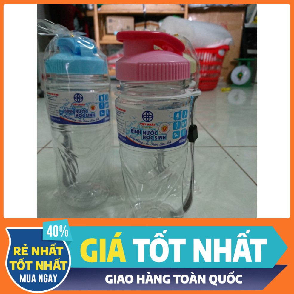 Bình nước học sinh Việt Nhật Plastic 550ml-0088