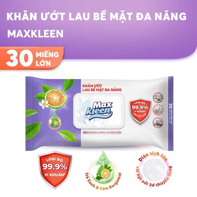 Khăn Ướt Lau Bề Mặt Đa Năng MaxKleen