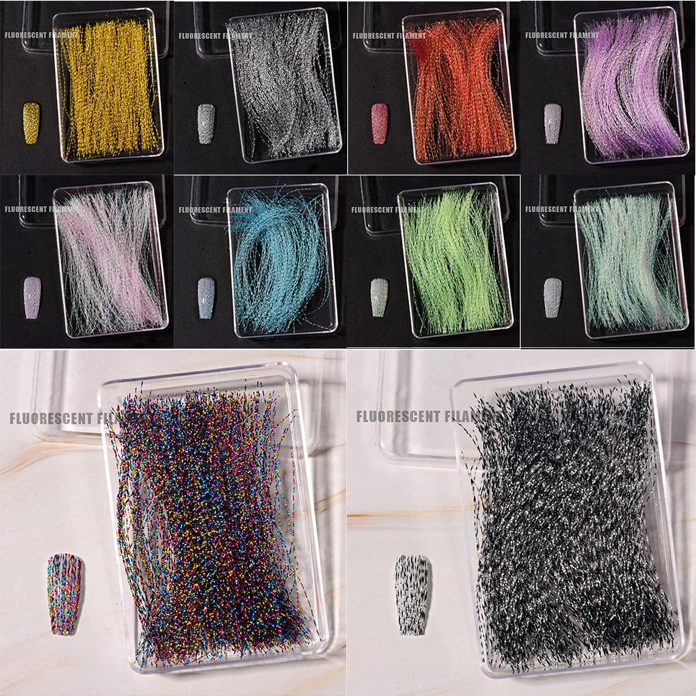 Cuộn Dây Lụa Dạ Quang Nối Dài Móng Tay Phát Sáng Trong Bóng Tối DIY