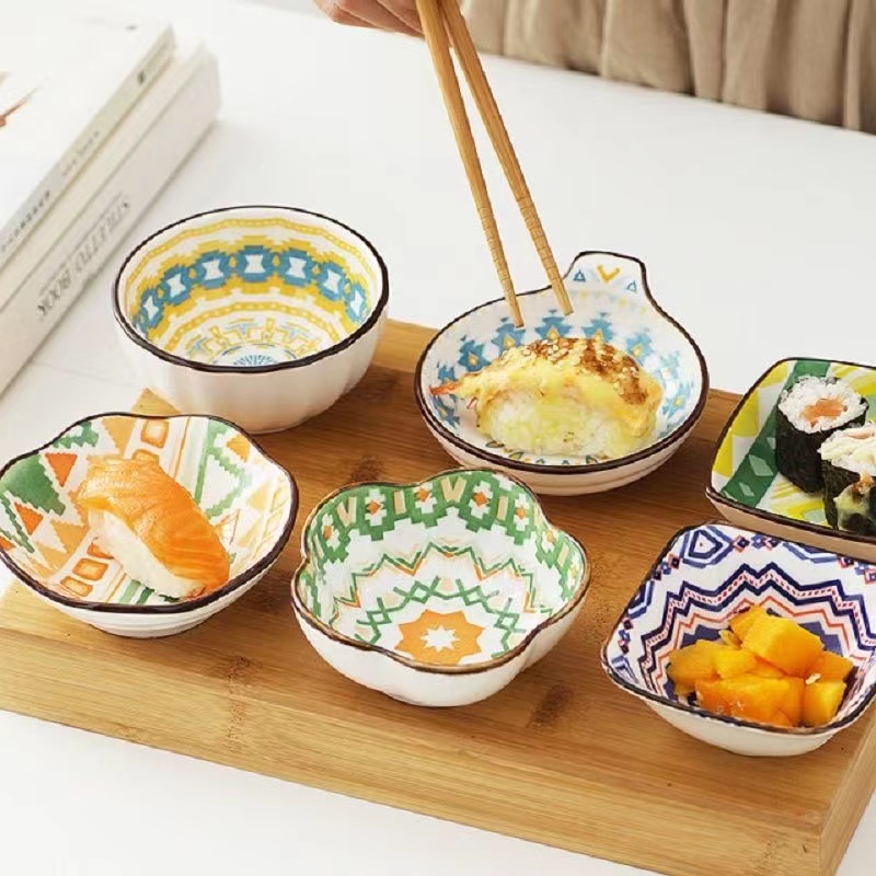 SET 6 BÁT SỨ THỔ CẨM -SET SỨ THỔ CẨM ĐỰNG NƯỚC CHẤM ĐỒ ĂN SIÊU XINH