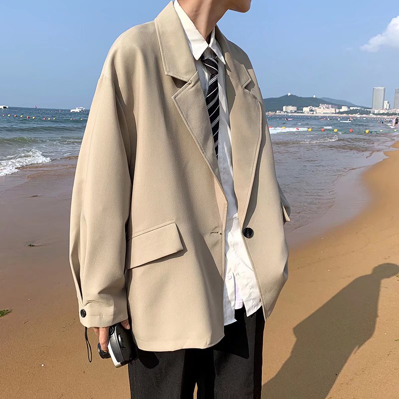 Áo Khoác Vest Dáng Rộng Kiểu Hồng Kông Retro Thời Trang Xuân Thu 2022 Cho Nam