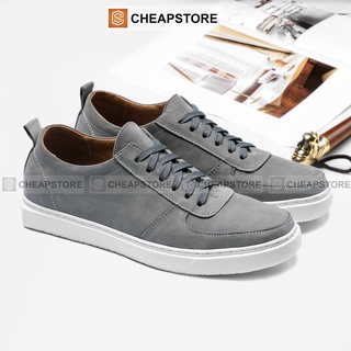 Giày da bò nam CHEAPSTORE CS419 Xám - Giày da thể thao tăng chiều cao nam (bảo hành 24 tháng)