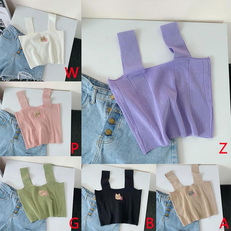 Áo dệt kim thêu hình mèo thời trang Hàn Quốc đáng yêu cho nữ