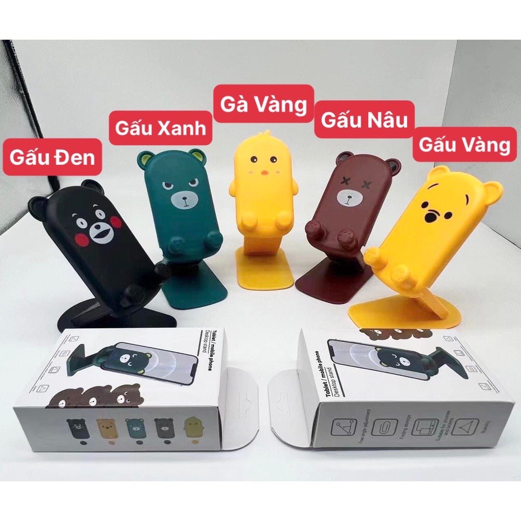 Giá đỡ điện thoại Ipad để bàn hình thú gấp gọn đa năng chất liệu nhựa cao cấp Phụ Kiện Chấn Thiên
