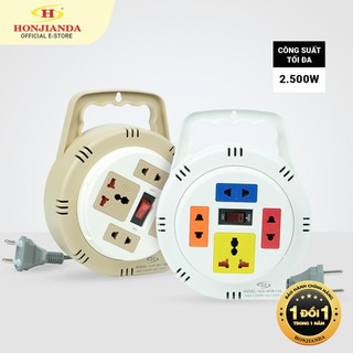 Ổ cắm điện tròn xoay tay Honjianda Mã 08 Dây 5m/10m - chính hãng