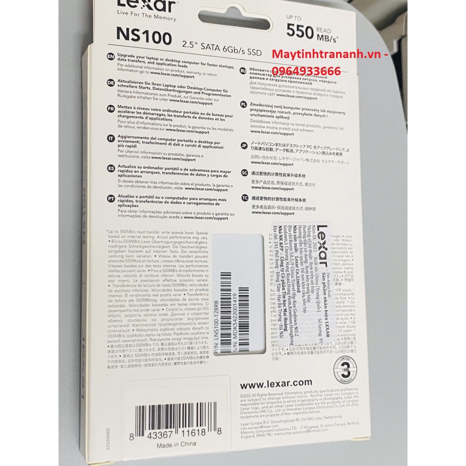 Ổ cứng SSD Lexar 2.5" 128GB Sata III 6Gb/s