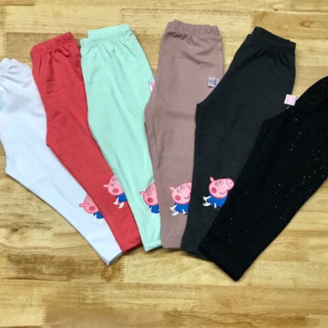 QUẦN DÀI THUN QUẦN LEGGING DÀI BÉ GÁI HEO PEPPA  MỀM MÁT SIZE NHÍ ĐẠI 1-16 SALE