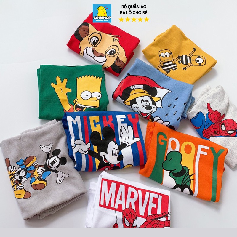 Bộ Ba Lỗ Marvel Bé Trai Chất Cotton Xuất Dư, Set 3 Lỗ Hoạ Tiết Người Nhện Cực Đẹp Cho Bé Từ 8-24kg