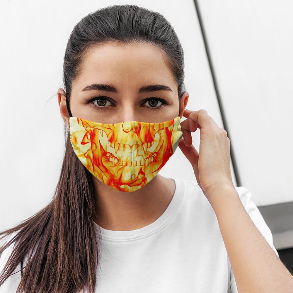 Khẩu trang vải  4 chiều SKULLS_3796 CARTWELL cotton 100% ngăn bụi kháng khuẩn 2021 bảo vệ toàn diện