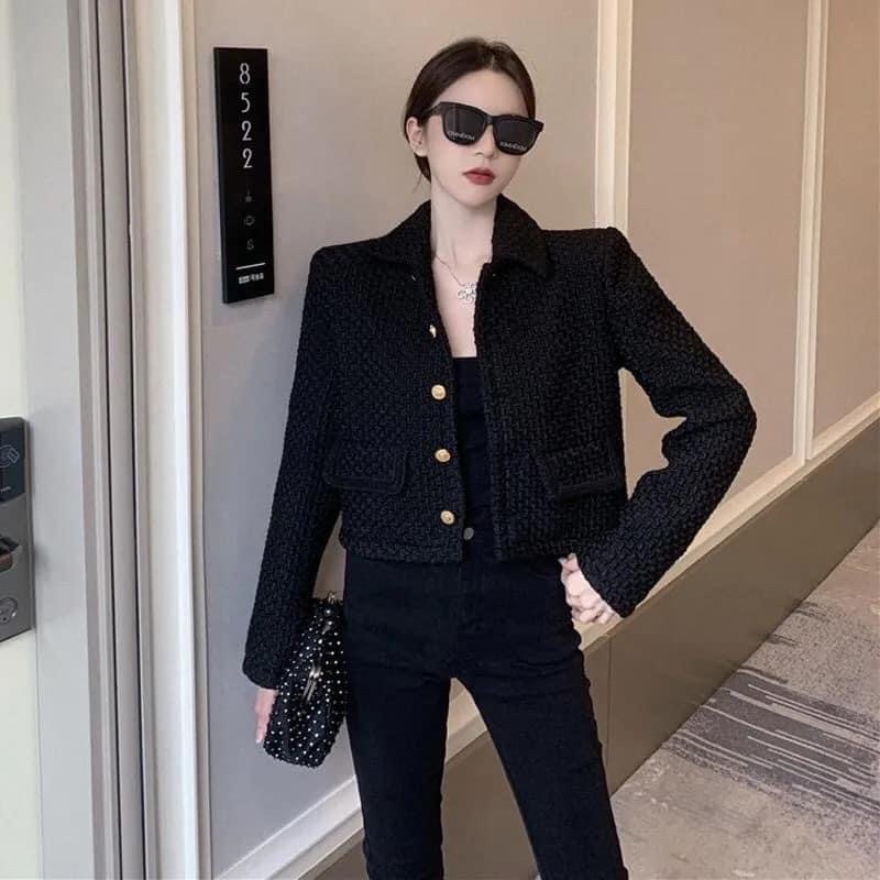 Áo Dạ Tweed nữ Siêu Xinh, Áo Khoác Ngoài Phong Cách Hàn Quốc