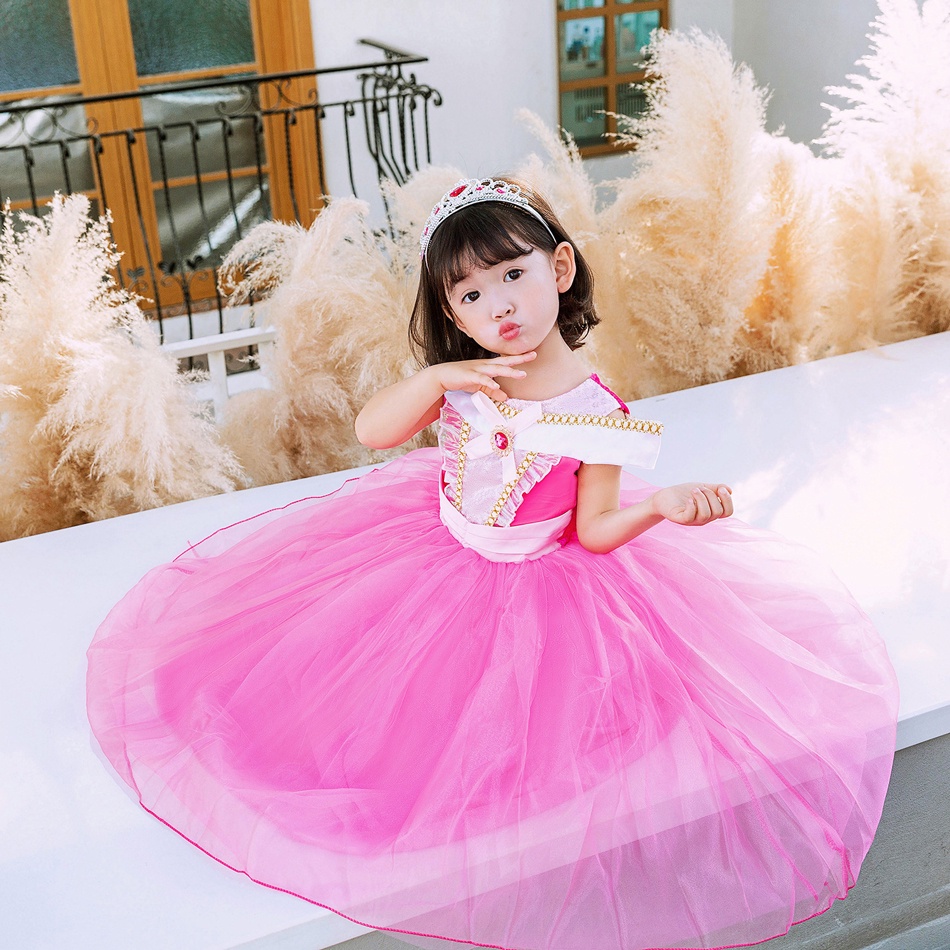 Đầm Công Chúa Ngủ Phong Cách Aurora Hóa Trang Halloween 2-10T TSBBQ98