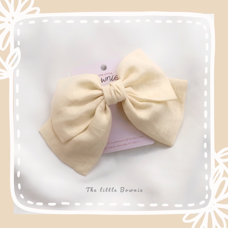 Kẹp tóc nơ 2 tầng linen Belle Scrunchies