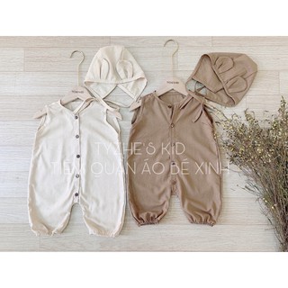 Body ba lỗ kèm mũ bonnet cho bé