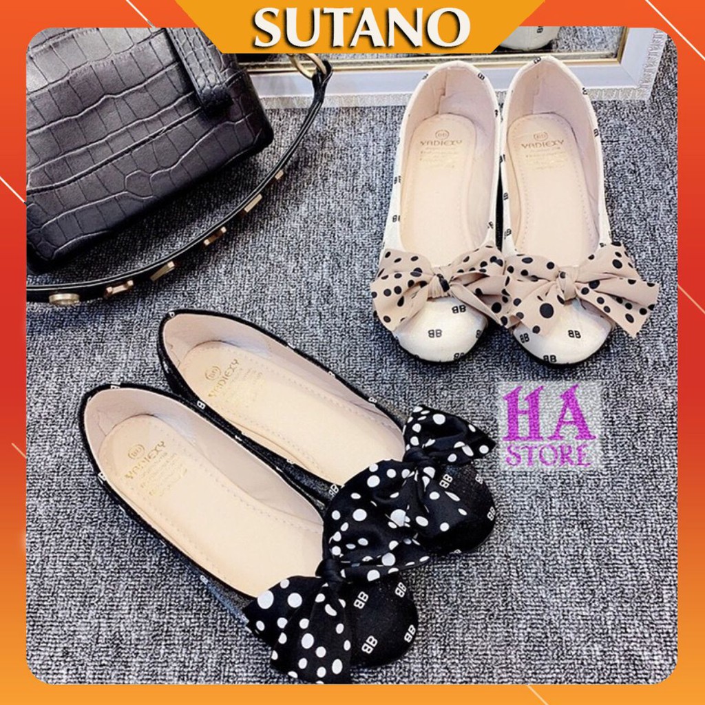 [Sale 50%] Giày bệt BB gắn nơ siêu xinh lấp lánh