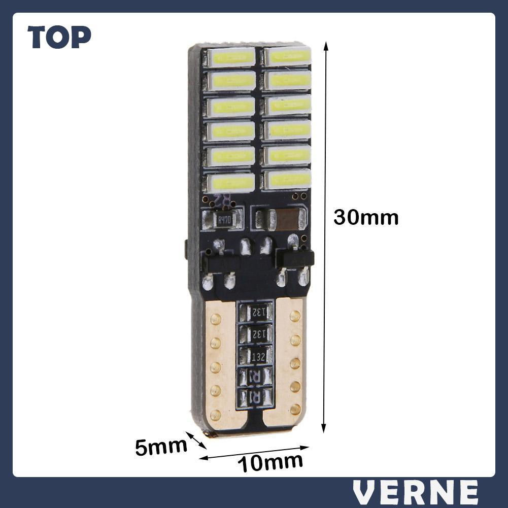 Set 2 Bóng Đèn Led T10 4014 24 Smd Gắn Biển Số Xe Ô Tô