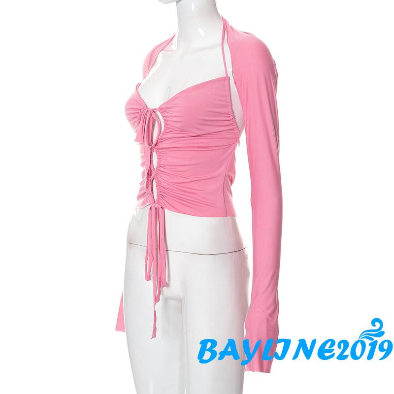 Set Áo Tank Top Hai Dây + Áo Khoác Tay Dài Màu Sắc Thời Trang Dành Cho Nữ