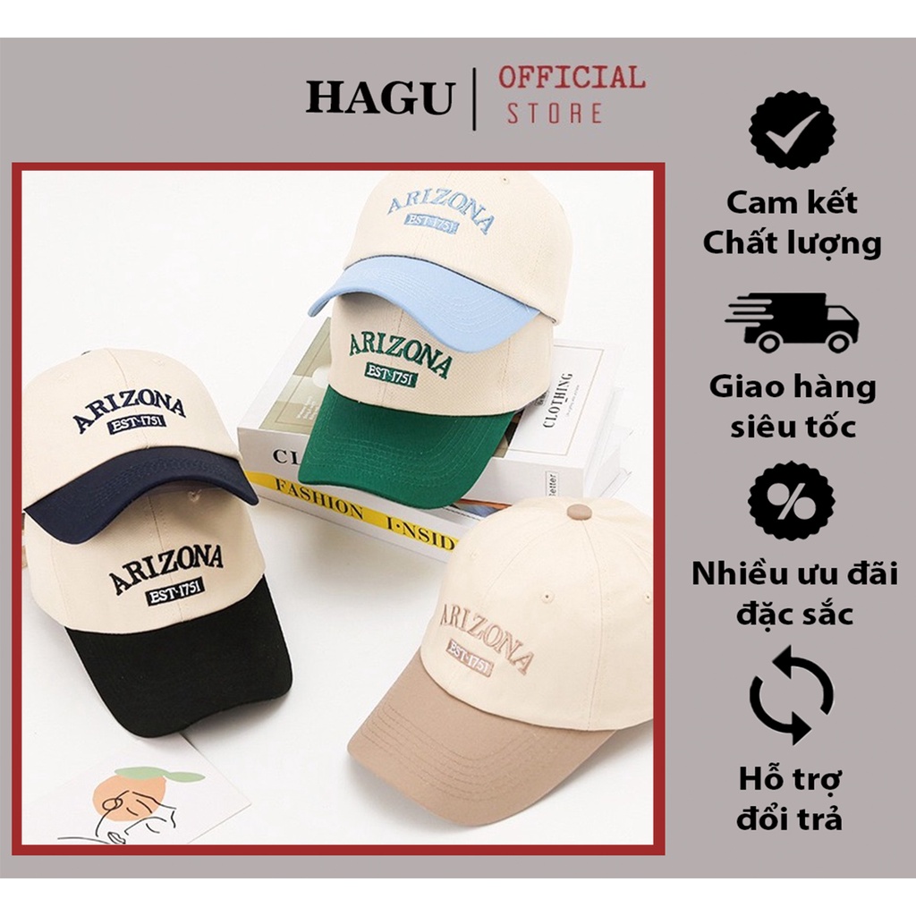 Mũ Lưỡi Trai Nón Kết Nhung Cao Cấp Thêu ARIZONA 465 Phong Cách Ulzzang Form Unisex Nam Nữ
