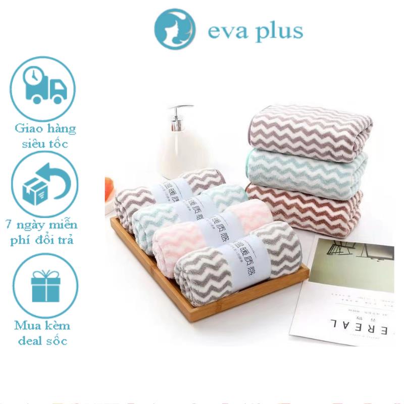 Set 10 Khăn Lau Mặt Hàn Quốc Có Dòng Kẻ, Khăn Mặt Cotton Kích Thước 50cmx30cm