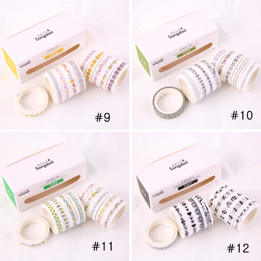 10 Cuộn Băng Keo Washi Trang Trí