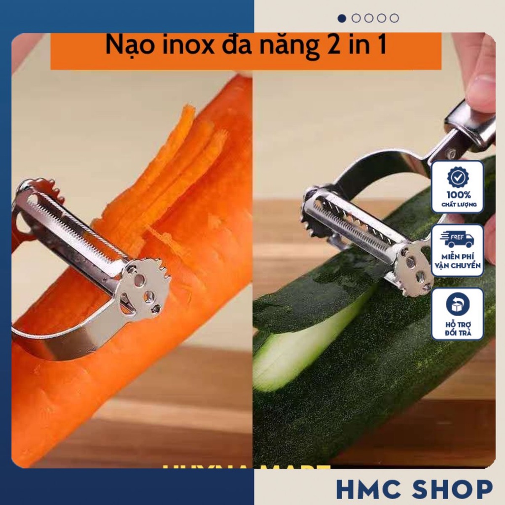 [Nạo inox] Nạo Rau Củ Inox Cao Cấp Đa Năng 2 in 1 (Nạo củ quả và bào sợi tiện lợi)