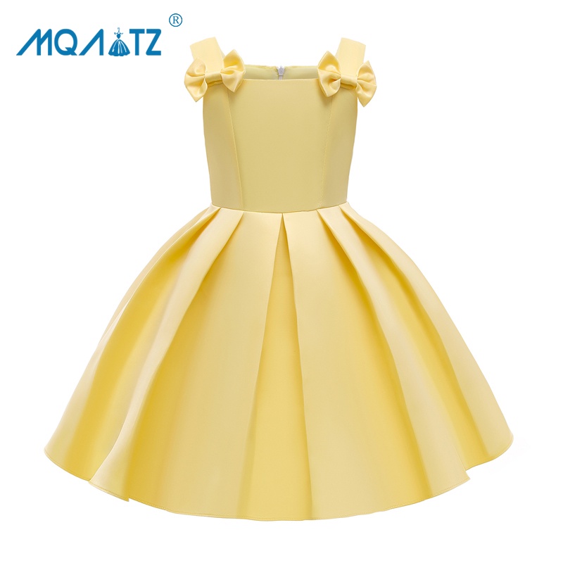 Đầm công chúa MQATZ hai dây đính nơ thời trang mùa hè cho bé gái 3-10 tuổi