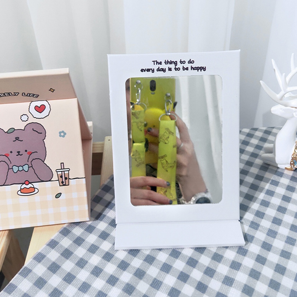 Gương Trang Điểm Để Bàn Thiết Kế Hoạt Hình Dễ Thương Có Thể Gấp Gọn Tiện Dụng