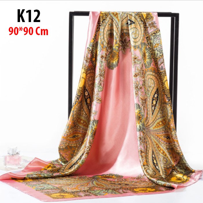 Khăn Choàng Cổ Lụa Cho Nữ Trẻ Trung Năng Động  Đi Biển Mùa Hè In Họa Tiết  K10 - 28