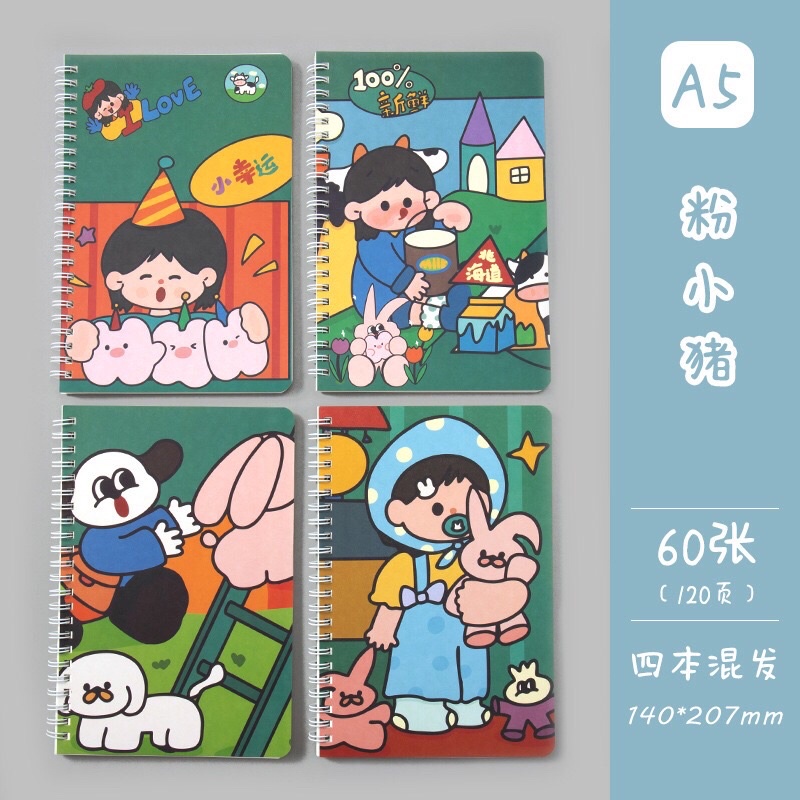 Sổ A5 lò xo bìa cute siêu rẻ