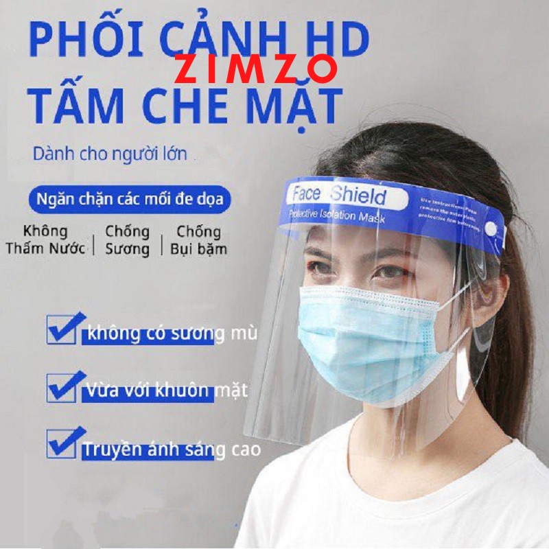 Kính đeo chống giọt bắn chống dịch Face shield trong suốt loại có đệm mút siêu êm | BigBuy360 - bigbuy360.vn