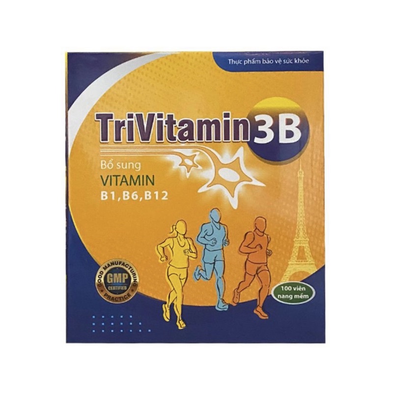 Vitamin tổng hợp 3B (B1-B6-B12) - Bổ sung vitamin nhóm B- viên nang mềm - hộp 100 viên