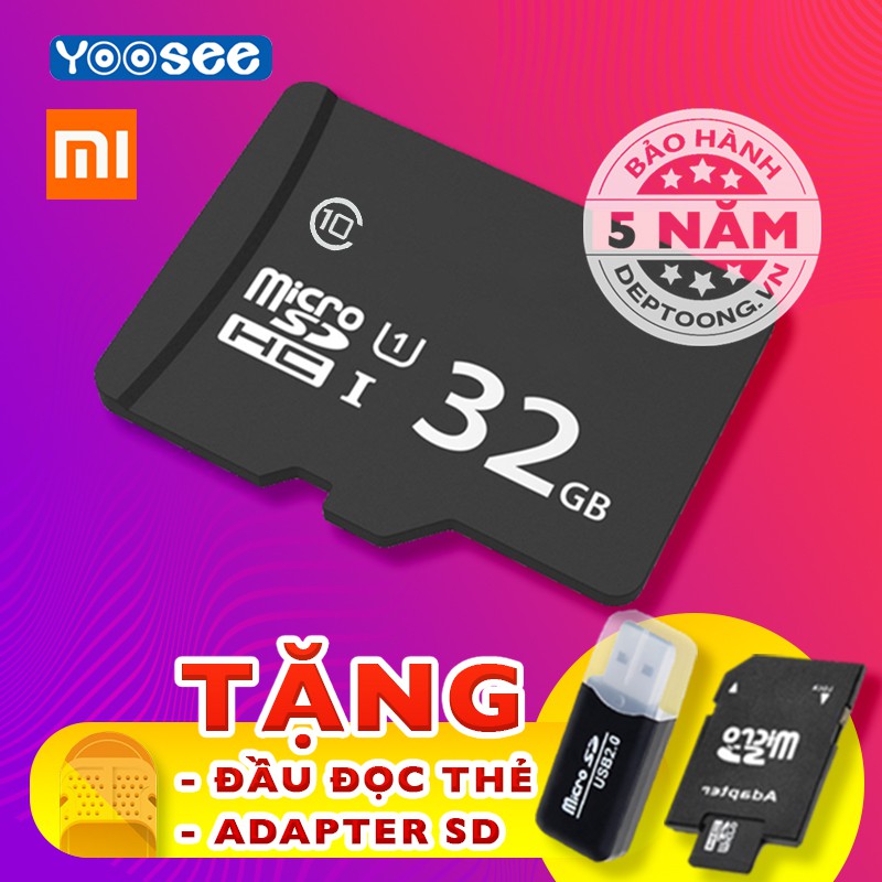 Thẻ Nhớ 32GB Tốc Độ Cao Class 10 Chuyên Dụng Cho Camera Yoosee Xiaomi, Điện Thoại , Loa Đài
