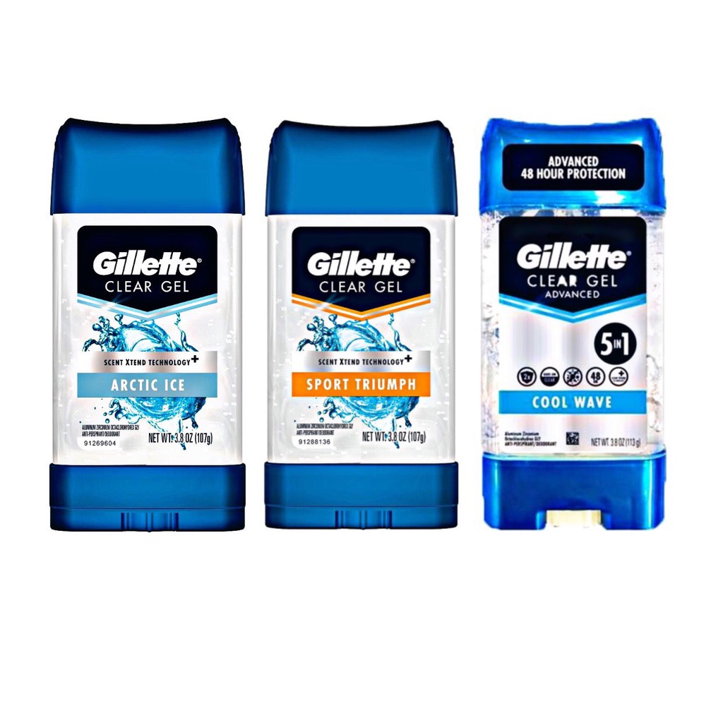 Lăn Khử Mùi Dành Cho Nam Gillette Mỹ 107g Cool Wave 5in1 | Artic Ice | Sport Triumph - Hàng Nhập Khẩu Chính Hãng