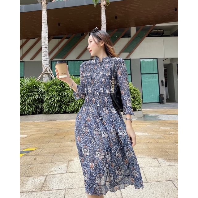 HÀNG XUẤT XỊN - ĐẦM HOA HAI MÀU XUẤT KHẨU