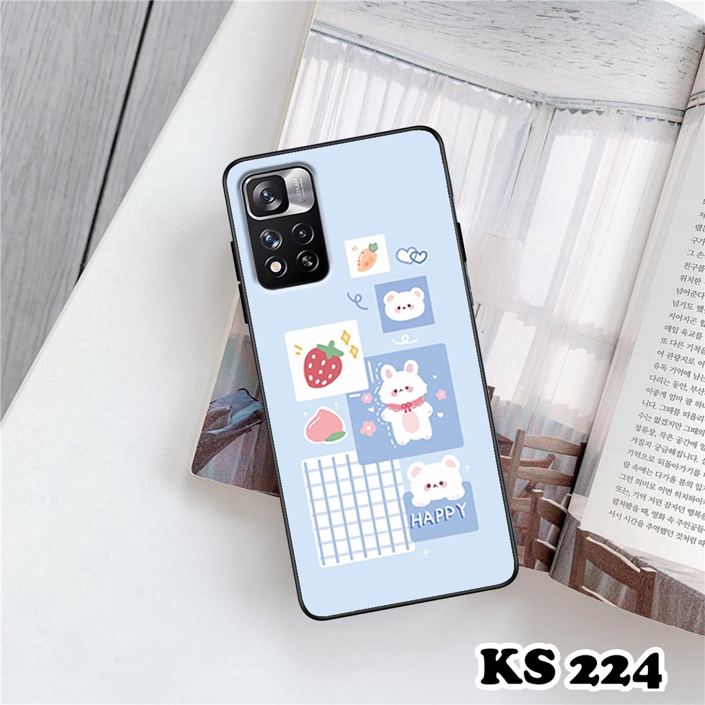 Ốp lưng Redmi Note 11 5G - Redmi Note 11 Pro 5G Bản Trung Quốc in hình thỏ con dễ thương - Lưng nhám Viền  TPU cao cấp