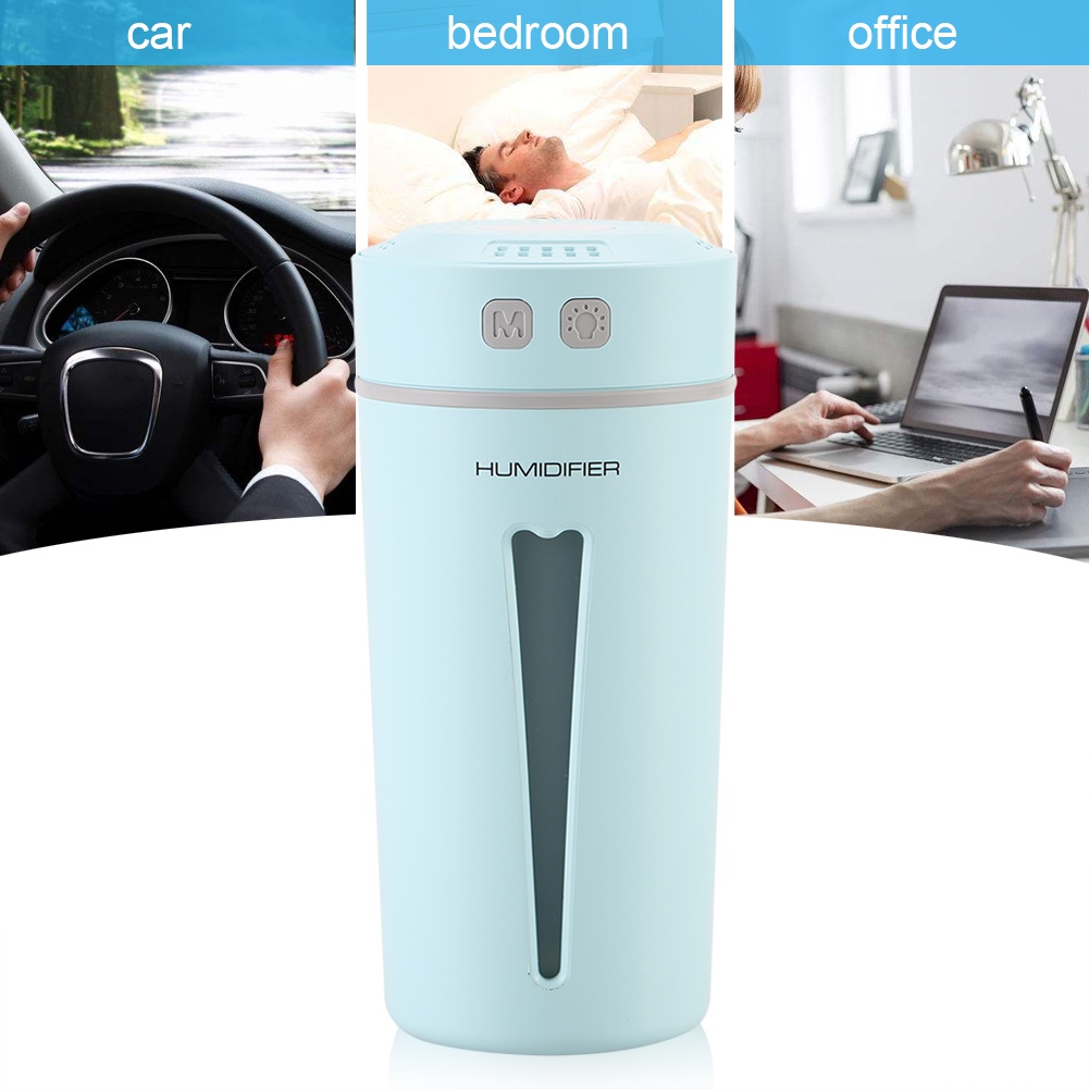 Hàng Hot DC 5V USB hình Cup Phòng nhà Văn phòng Máy làm ẩm không khí trên ô tô Bộ khuếch tán với đèn LED đầy màu sắc ban đêm Hàng giao ngayVirgina056