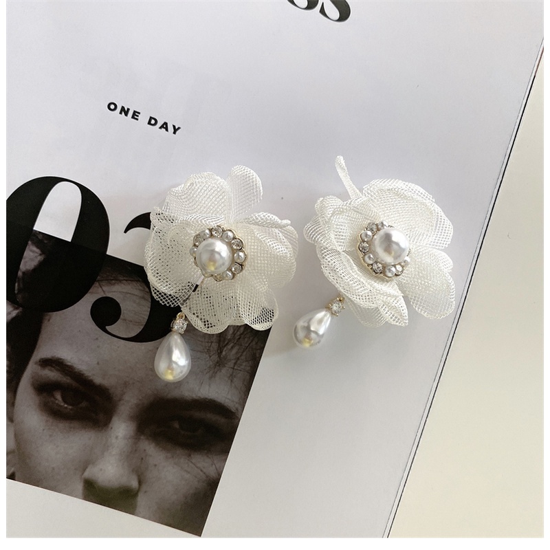 Bông Tai Hình Hoa Đính Ngọc Trai Giả Phong Cách Hong Kong Thời Trang Mùa Hè Cao Cấp Cho Nữ