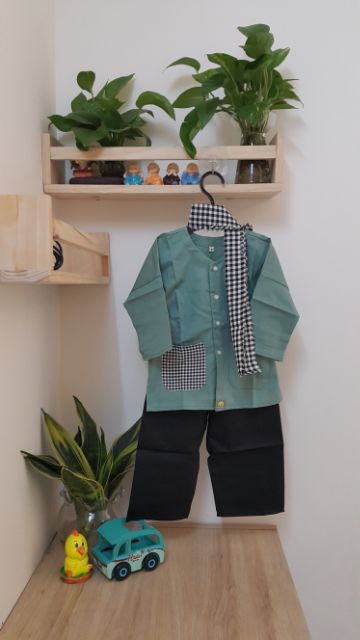 Bộ Bà Ba Bé Trai Bé Gái Màu Xanh 2023